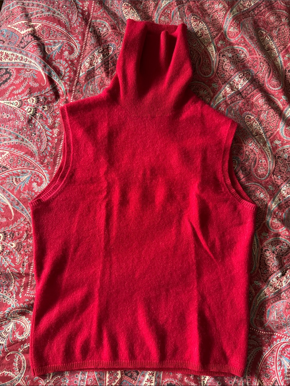 Prada Red Sleeveless Turtleneck Crop Top